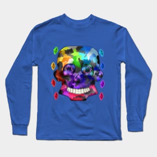 Rainbow Camouflage Skull Long Sleeve T-Shirt